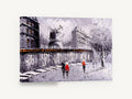 Moulin Rouge Red Coats, paris moulin rouge street scene artwork, city canvas wall art print ready to hang