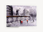 Moulin Rouge Red Coats, paris moulin rouge street scene artwork, city canvas wall art print ready to hang