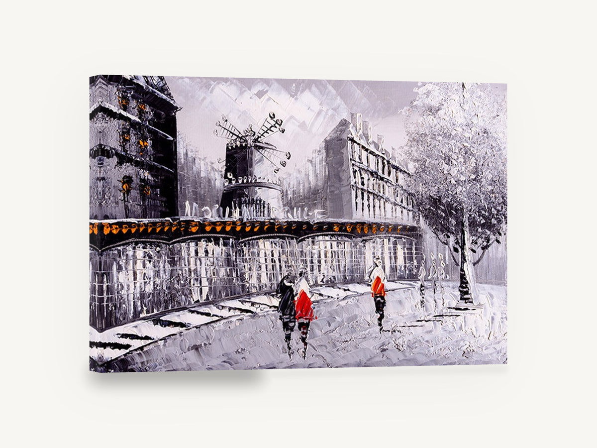 Moulin Rouge Red Coats, paris moulin rouge street scene artwork, city canvas wall art print ready to hang