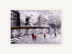 Moulin Rouge Red Coats, paris moulin rouge street scene artwork, city canvas wall art print, front view