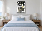Princess Cat Keep Calm animal canvas print on the wall of a bedroom