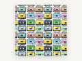 Summer Mixtape Grid, vintage canvas wall art print, front view