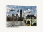 Westminster Bridge Skies, big ben and westminster bridge artwork, city canvas wall art print ready to hang