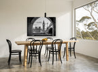 Westminster Through the Arch city canvas print on the wall of a dining room