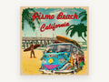 Pismo Beach Surf Bus, vintage canvas wall art print, front view