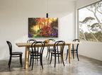 Ember Glade Path landscape canvas print on the wall of a dining room