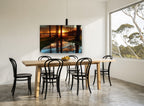 Sunset Puddle Reflections landscape canvas print on the wall of a dining room