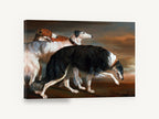 Three Borzoi at Dusk, borzoi hounds classical portrait, animal canvas wall art print ready to hang