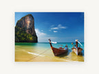 Longtails on Golden Shore, coastal canvas wall art print, front view