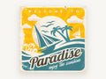 Welcome to Paradise, vintage canvas wall art print, front view