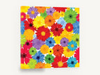 Rainbow Gerbera Bloom, colourful gerbera daisy pattern illustration, floral canvas wall art print ready to hang