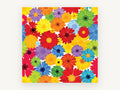 Rainbow Gerbera Bloom, floral canvas wall art print, front view