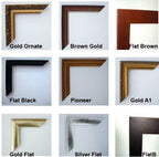 Choose any outer wooden frame. Your paintings comes framed and ready to hang - if you choose this option there is no need to stretch the painting. Just choose a frame - delivered ready to hang on your wall!