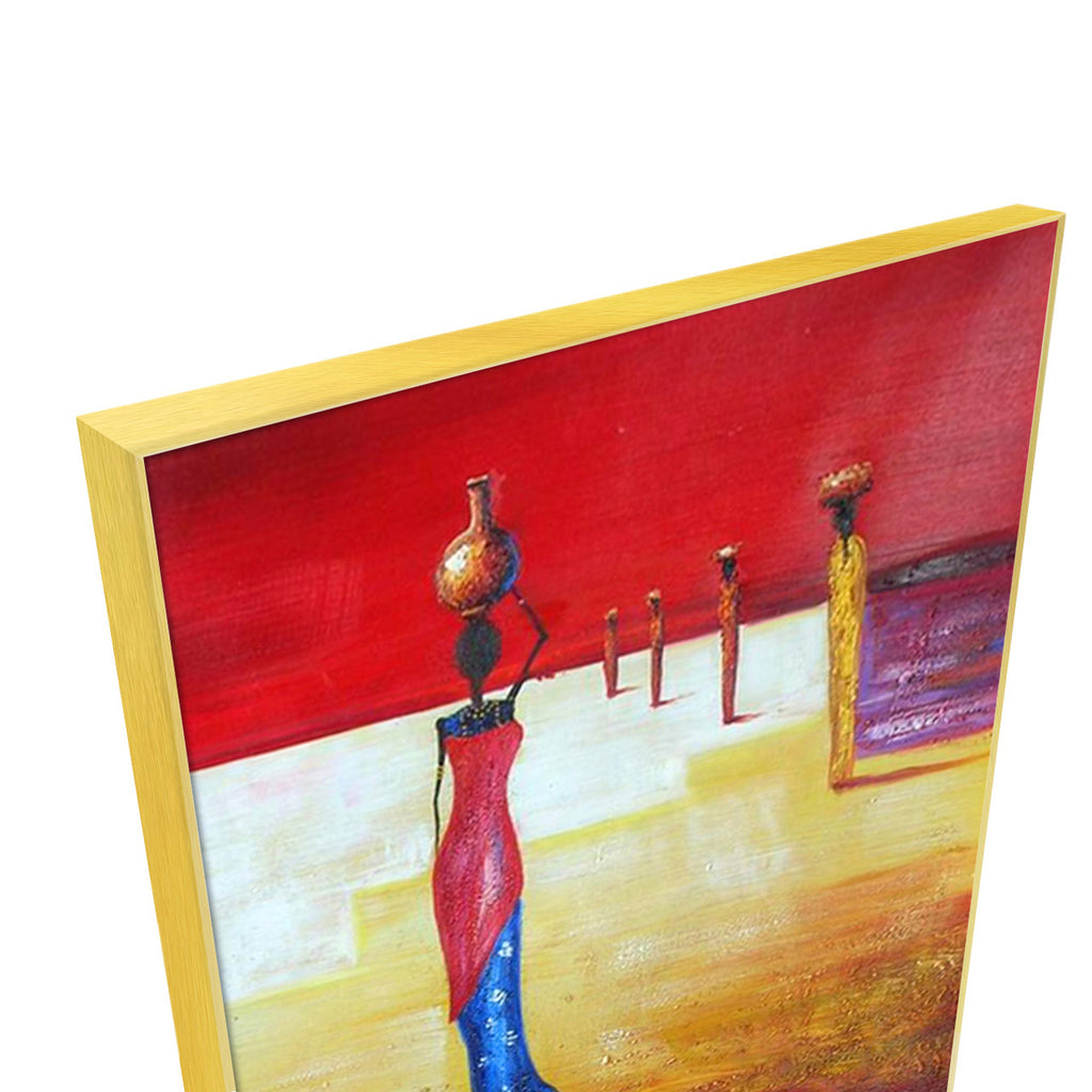African Women | Red African Art  Oil on Canvas for Hotel Lobbies