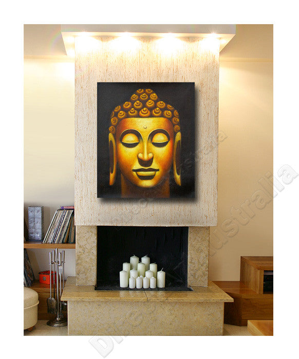 Golden Buddha Seven on the wall