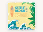 Surf Rider Contest, vintage canvas wall art print, front view