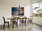 Dusk Along the Jetty landscape canvas print on the wall of a dining room