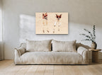 Sandy Beach Buddies animal canvas print on the wall of a living room