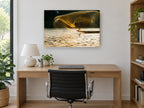 Golden Net Cast landscape canvas print on the wall of a study
