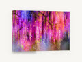 Wisteria Bokeh Cascade, purple wisteria abstract digital floral, floral canvas wall art print ready to hang