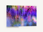 Wisteria Bokeh Cascade, purple wisteria abstract floral watercolour, floral canvas wall art print ready to hang