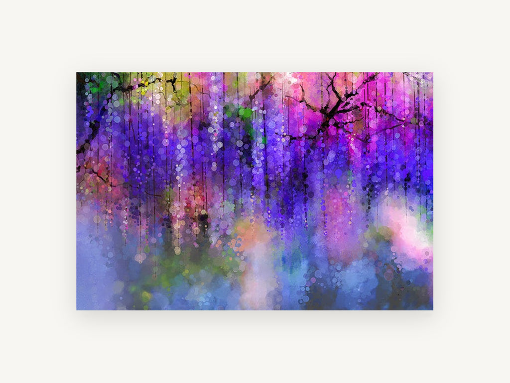 Wisteria Bokeh Cascade, floral canvas wall art print, front view