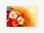 Sunlit Gerbera Bouquet, floral canvas wall art print, front view