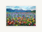 Mosaic Meadow Bloom, floral canvas wall art print, front view