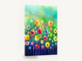 Meadow of Soft Blooms, colourful abstract watercolour flowers meadow, floral canvas wall art print ready to hang