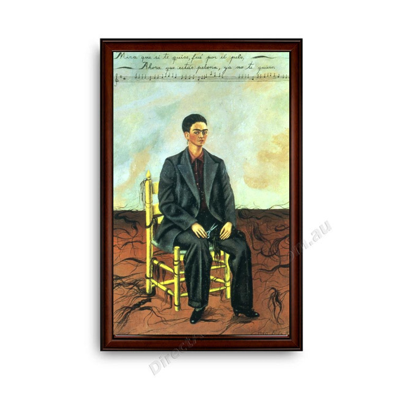 Self-Portrait with Cropped Hair Dark Brown with Gold Inner