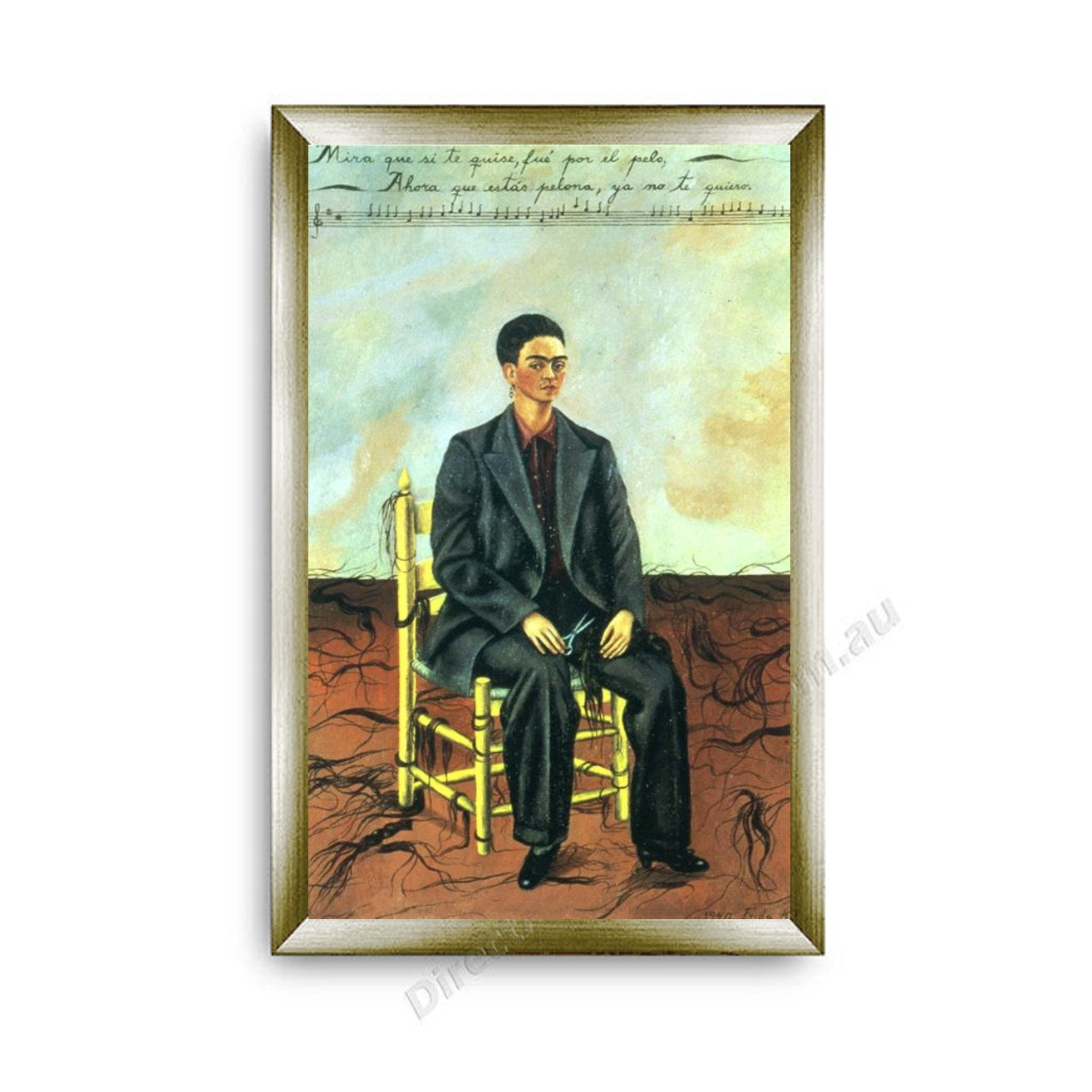 Self-Portrait with Cropped Hair Modern Flat Gold Frame