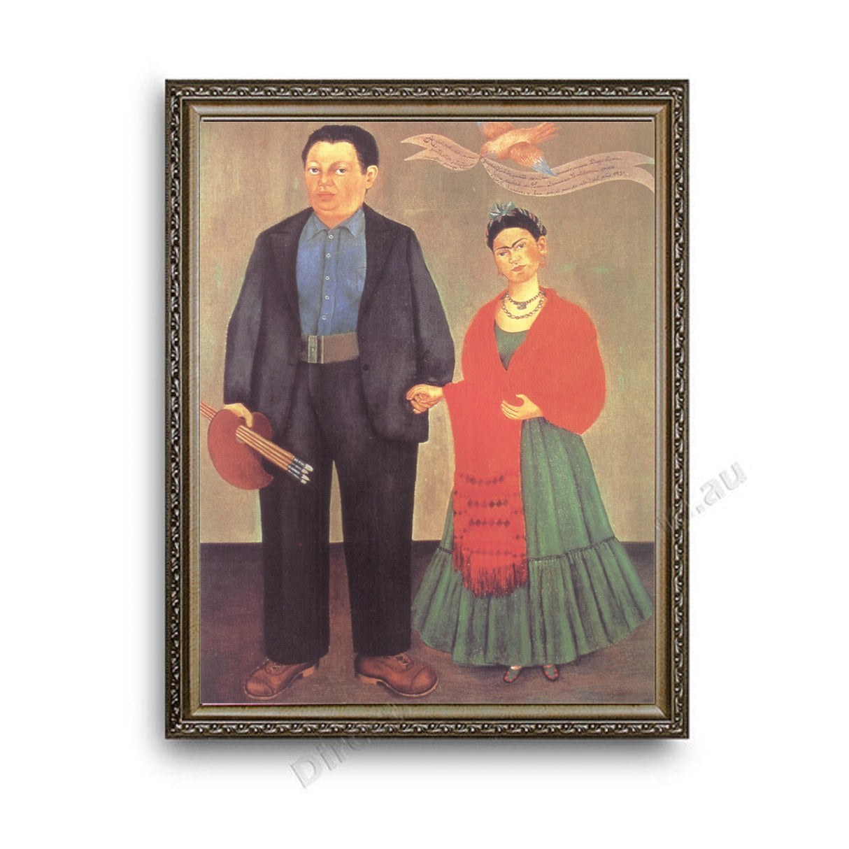 Frieda and Diego Rivera Ornate Silver Frame