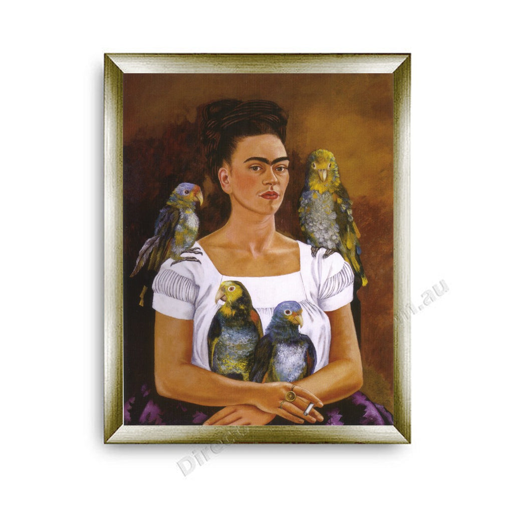 Me and My Parrots Modern Flat Gold Frame