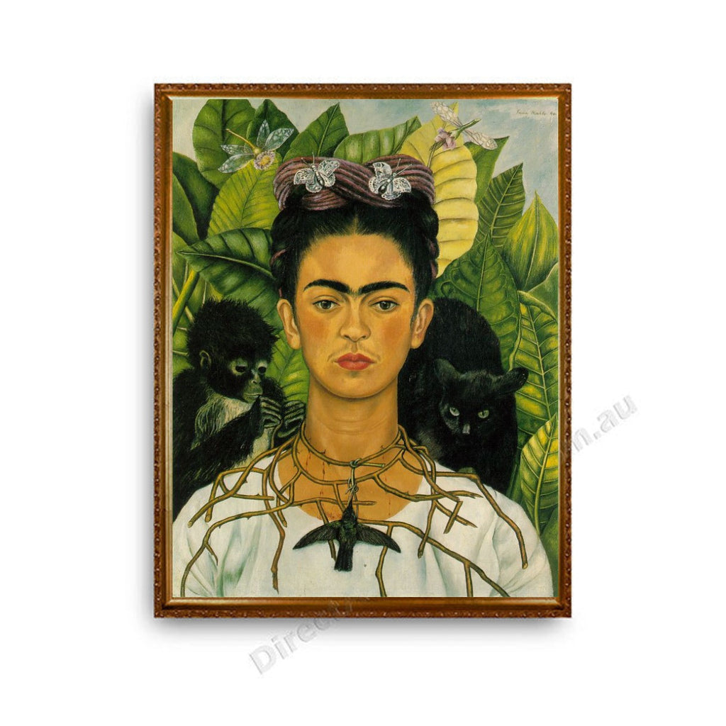 Self-Portrait with Thorn Necklace Gold A1 Frame