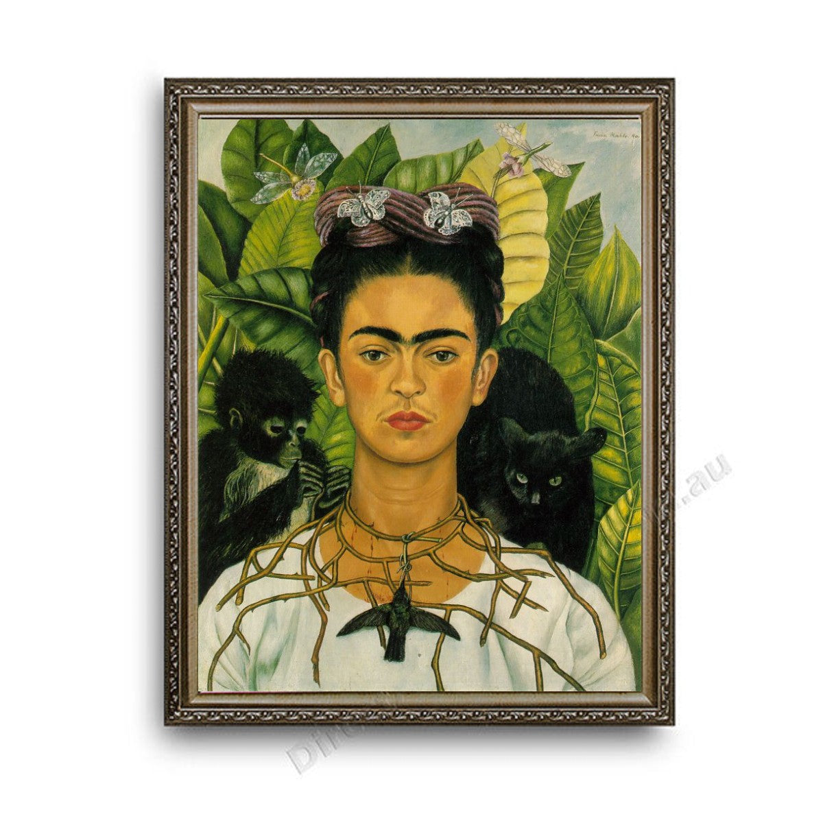 Self-Portrait with Thorn Necklace Ornate Silver Frame