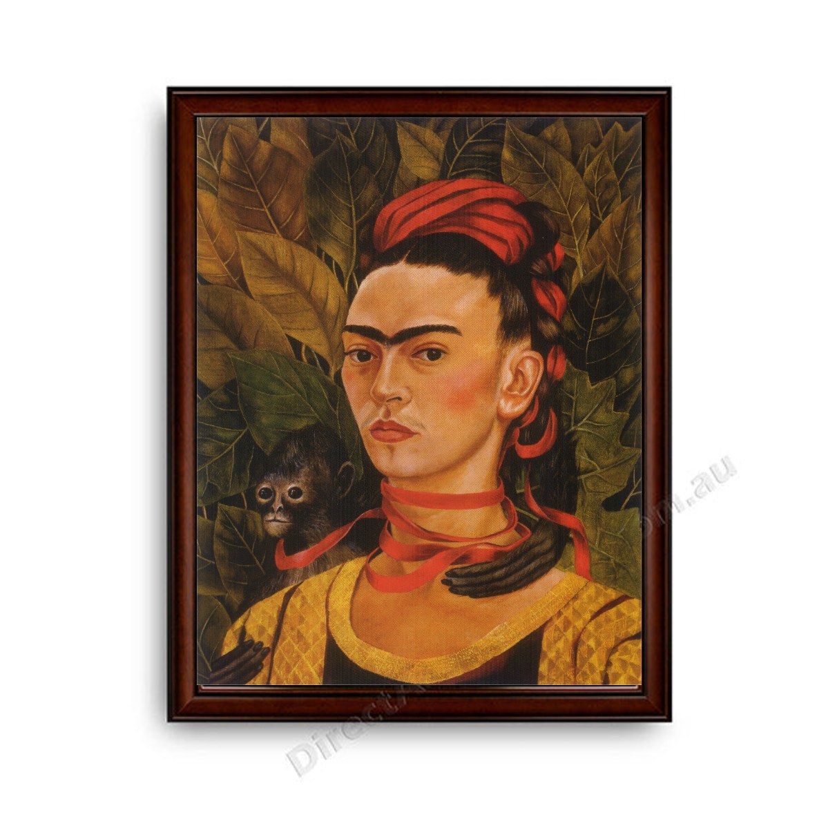 Self-Portrait with Monkey Dark Brown with Gold Inner