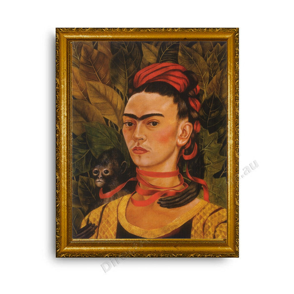 Self-Portrait with Monkey Gold Classic Frame