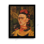 Self-Portrait with Monkey Modern Flat Black Frame