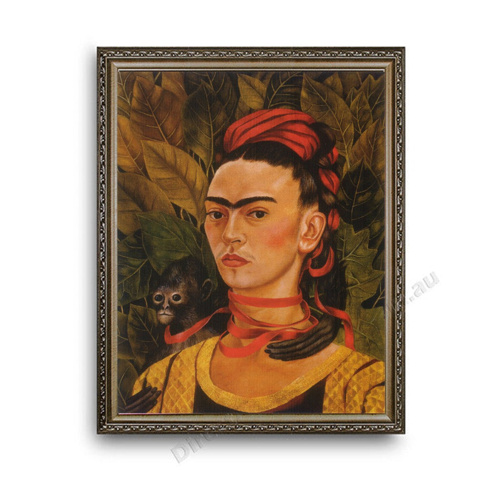Self-Portrait with Monkey Ornate Silver Frame