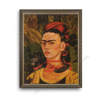 Self-Portrait with Monkey Ornate Silver Frame
