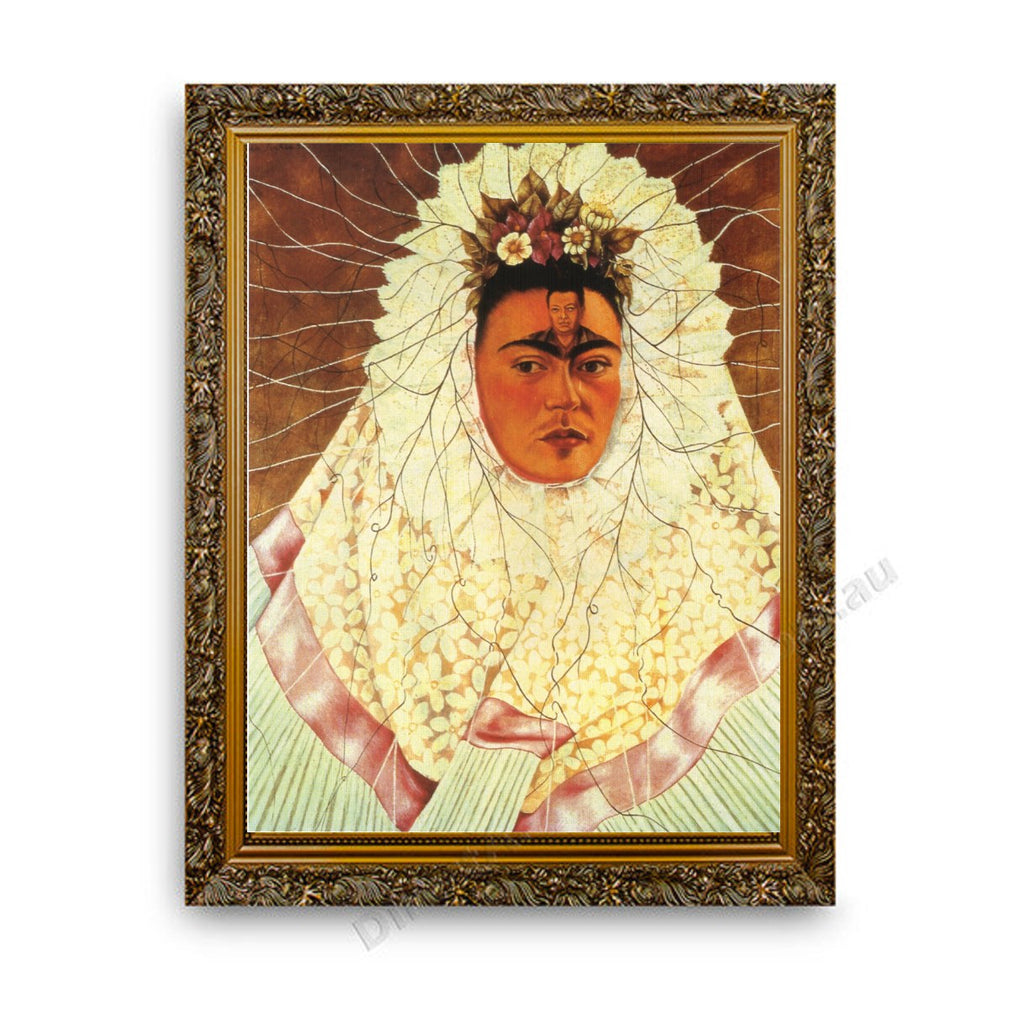 Self-Portrait as a Tehuana Gold Ornate Outer Frame