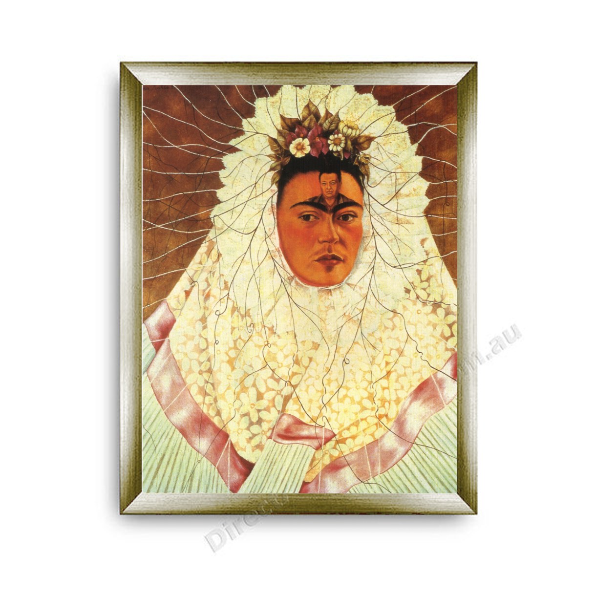 Self-Portrait as a Tehuana Modern Flat Gold Frame