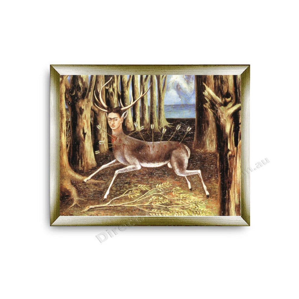 The Wounded Deer Modern Flat Gold Frame