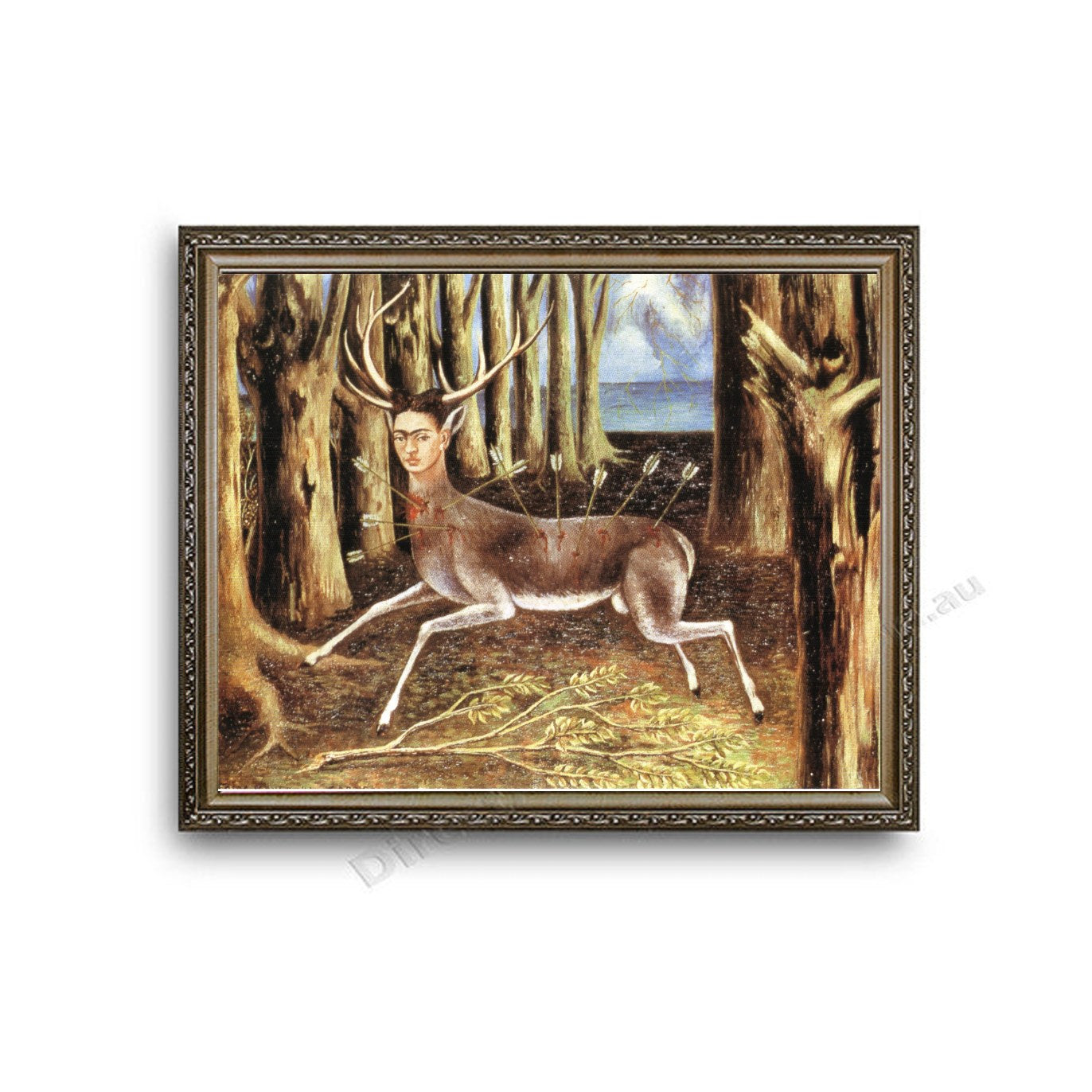 The Wounded Deer Ornate Silver Frame
