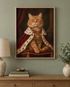 Example pet canvas: a ginger cat in the royal portrait style