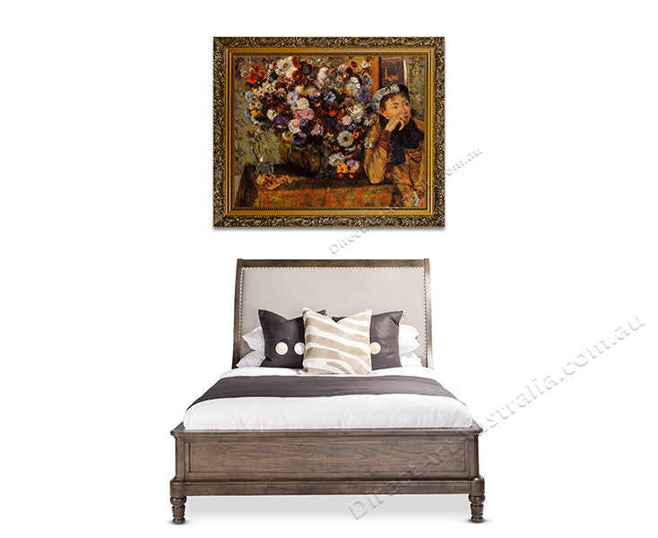 Woman with Chrysanthemums on the wall
