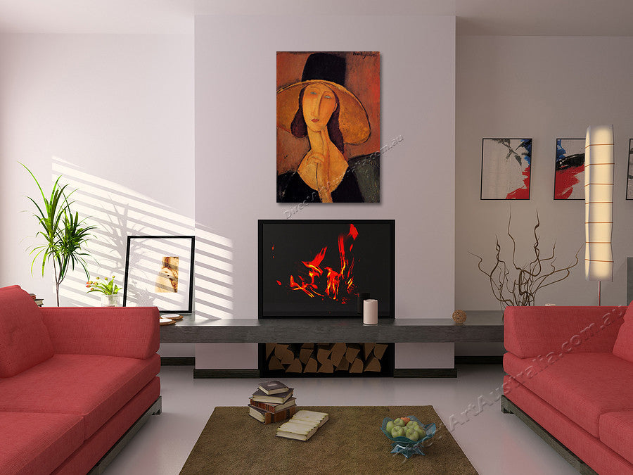 Jeanne Hebuterne in a Large Hat on the wall