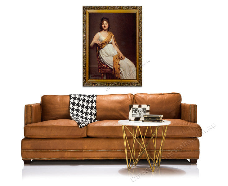 Portrait of Henriette de Verninac on the wall