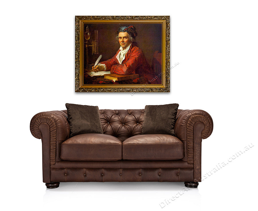 Portrait of Alphonse Leroy on the wall