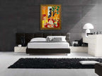 Two Girls in a Yellow and Red Interior on the wall